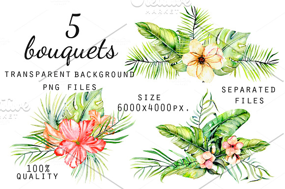 "Hawaii". Bouquets. in Illustrations - product preview 1