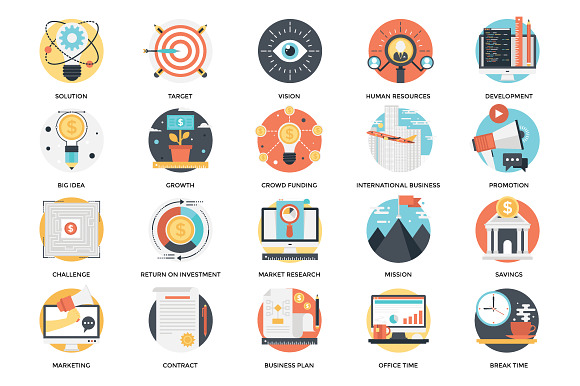 300 Flat Business Icons in Flat Icons - product preview 2