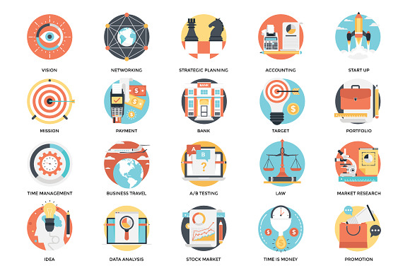 300 Flat Business Icons in Flat Icons - product preview 4