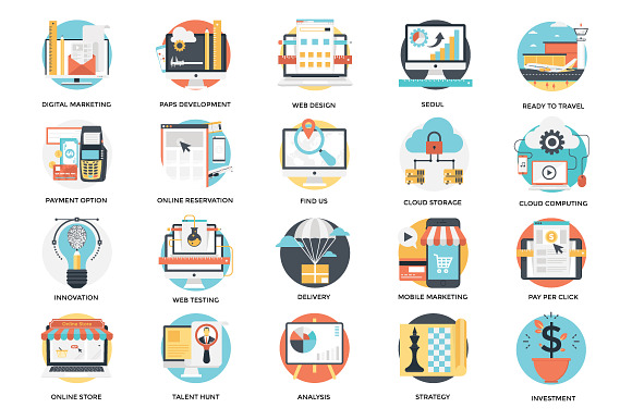 300 Flat Business Icons in Flat Icons - product preview 8