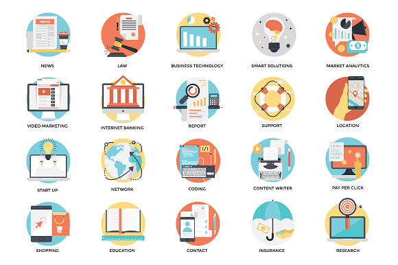300 Flat Business Icons in Flat Icons - product preview 11