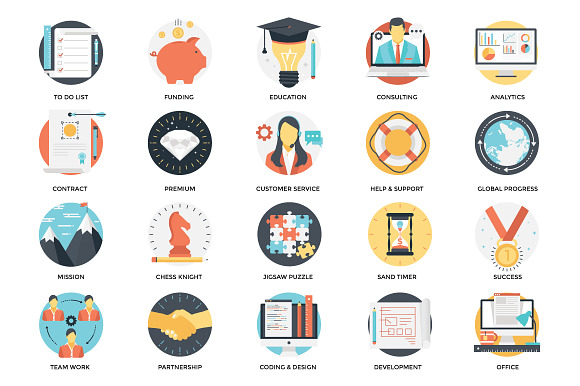 300 Flat Business Icons in Flat Icons - product preview 12