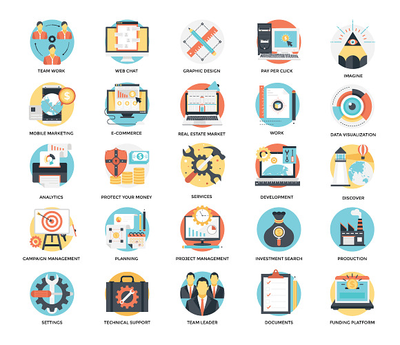 300 Flat Business Icons in Flat Icons - product preview 15