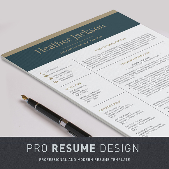 Resume Template / Teacher CV in Resume Templates - product preview 6
