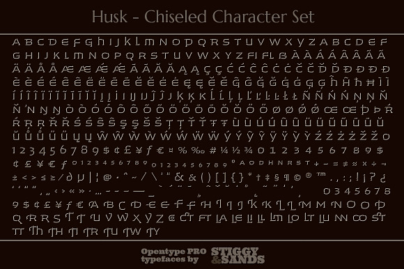 Husk Chiseled in Display Fonts - product preview 2