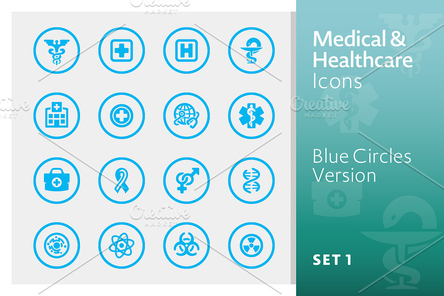 Medical Icons Set 1 - Blue Circles