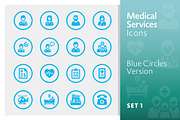 Blue Medical Services Icons - Set 1