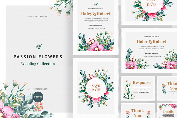 Passion Flowers Invitation