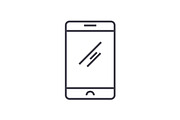 classic smartphone vector line icon, sign, illustration on background, editable strokes