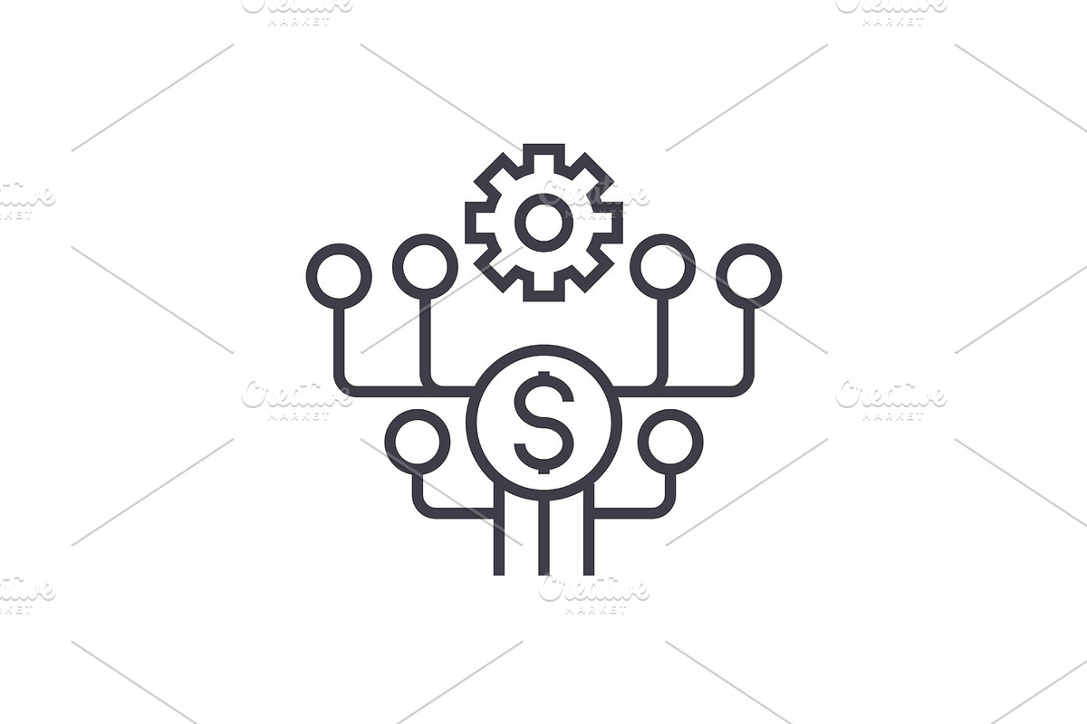 marketing development vector line icon, sign, illustration on background, editable strokes in Graphics - product preview 8