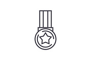 medal star illustration vector line icon, sign, illustration on background, editable strokes