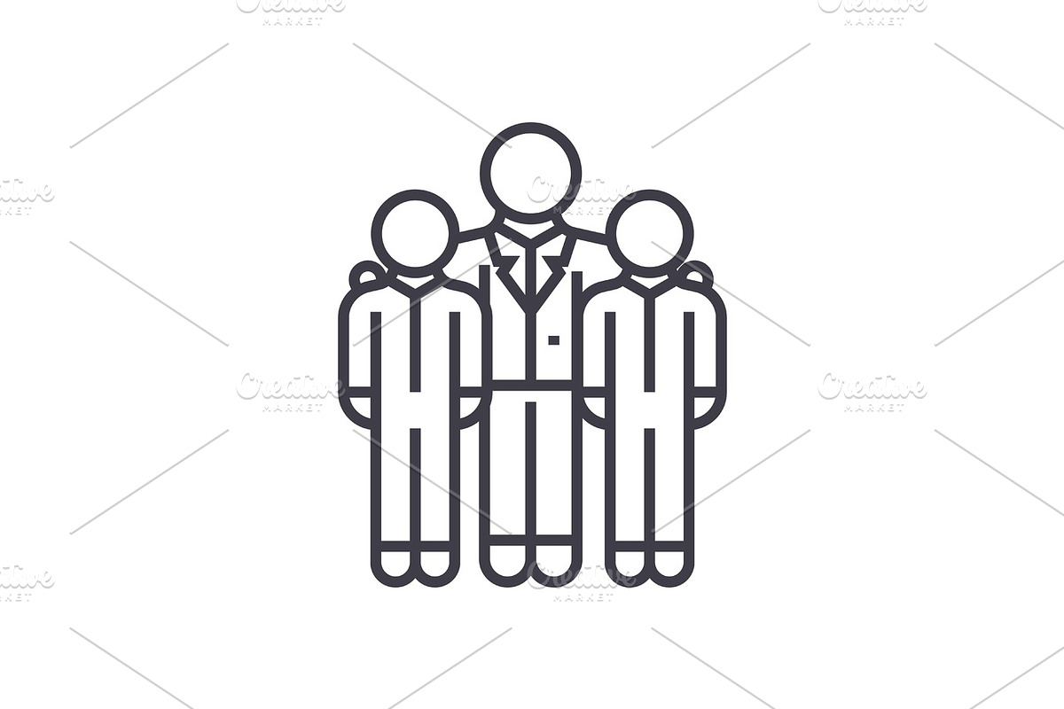 mentor,mentorship,coaching vector line icon, sign, illustration on background, editable strokes in Graphics - product preview 8
