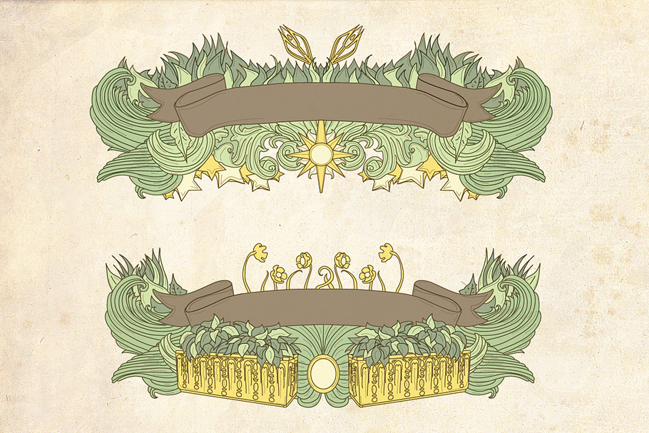 Handdrawn Floral Banners in Illustrations - product preview 8