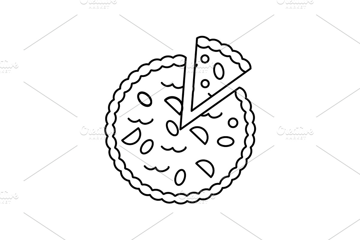 pie bakery vector line icon, sign, illustration on background, editable strokes in Illustrations - product preview 8