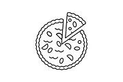 pie bakery vector line icon, sign, illustration on background, editable strokes