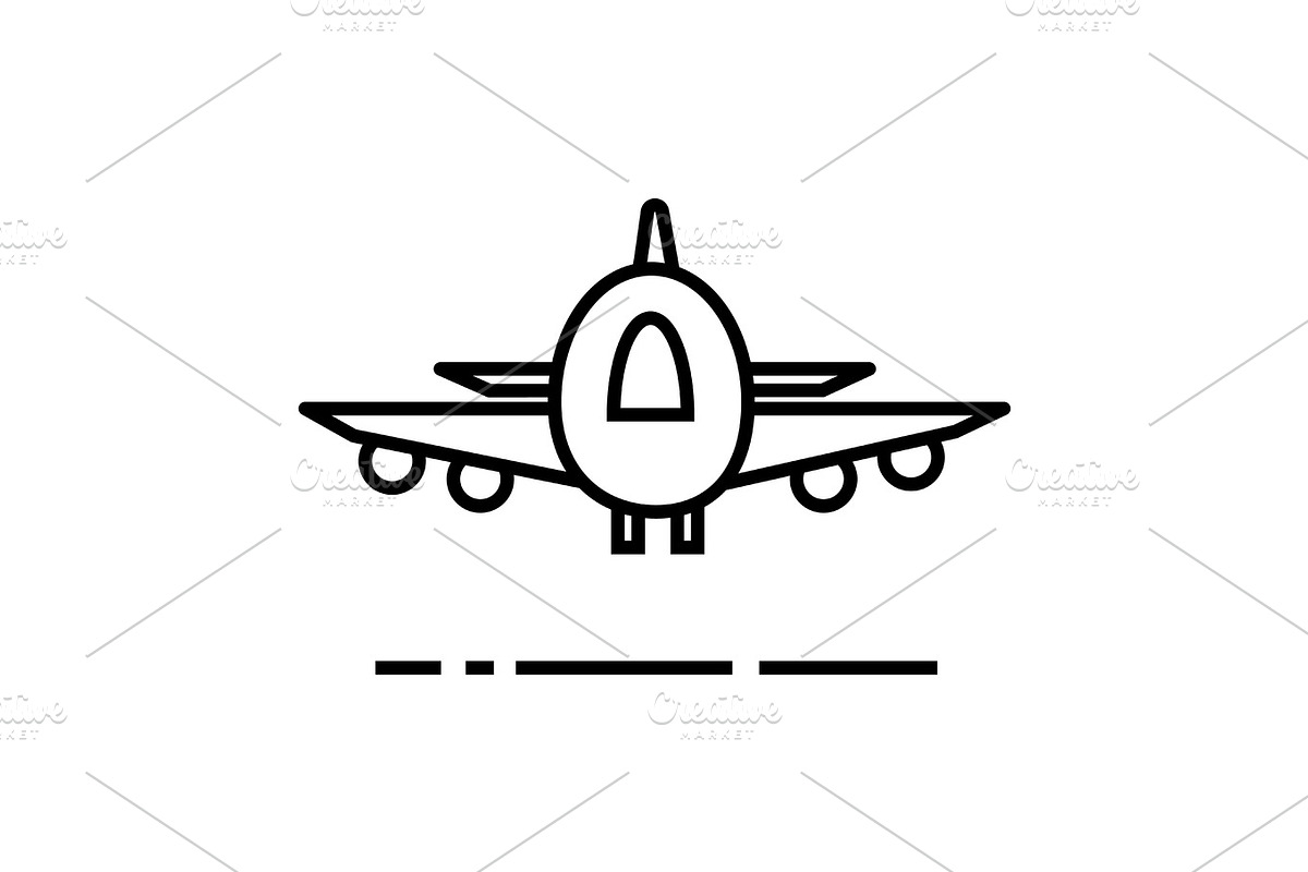 plane,airoport,fast delivery vector line icon, sign, illustration on background, editable strokes in Illustrations - product preview 8