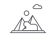 pyramids,egypt vector line icon, sign, illustration on background, editable strokes
