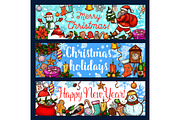 Christmas holiday and New Year celebration banner