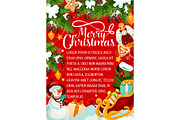 Merry Christmas holiday wish vector greeting card