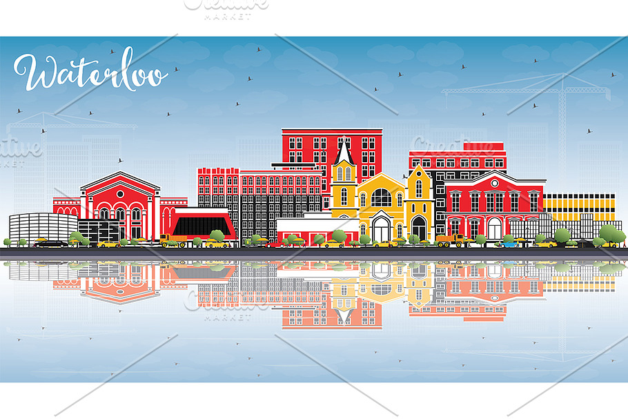 Waterloo Iowa Skyline in Illustrations - product preview 8