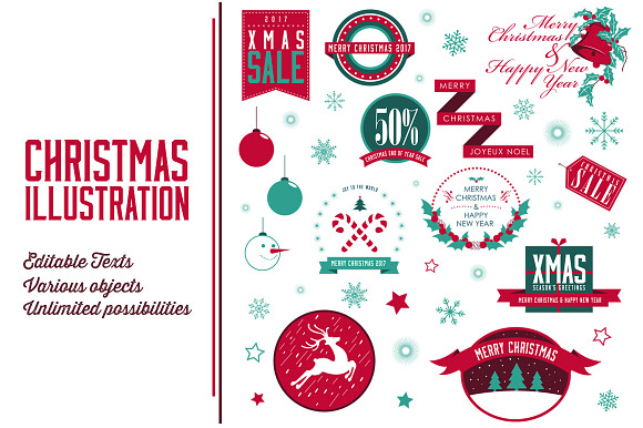Christmas Illustration Vector Pack in Illustrations - product preview 1
