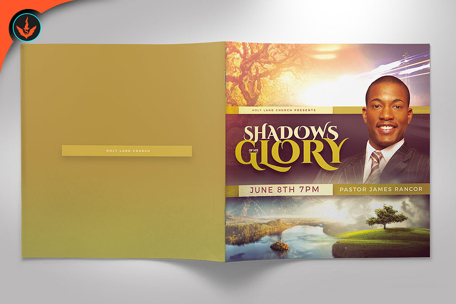 Shadows of His Glory Church Bulletin in Brochure Templates - product preview 8