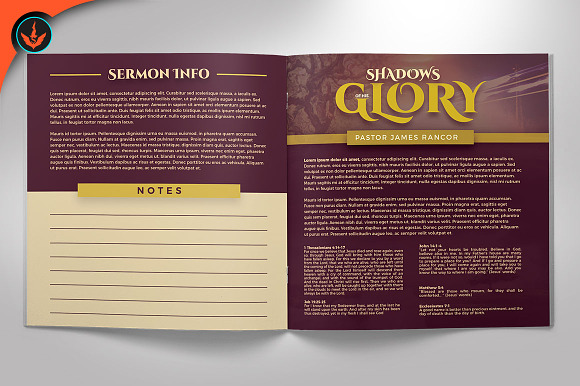 Shadows of His Glory Church Bulletin in Brochure Templates - product preview 1