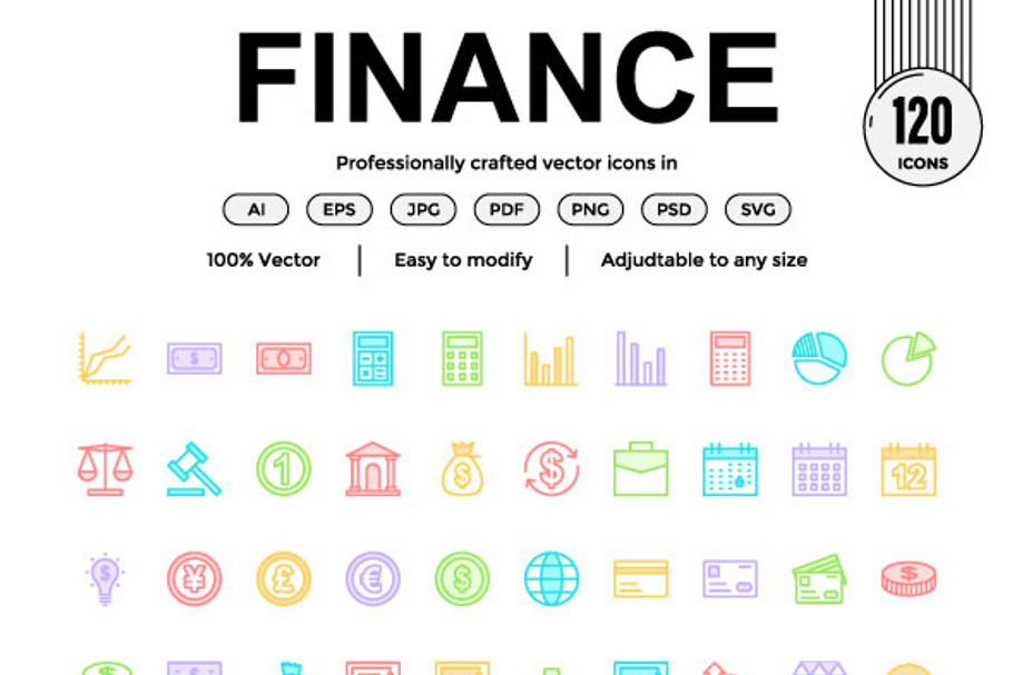Finance Color Line Icon in Graphics - product preview 8