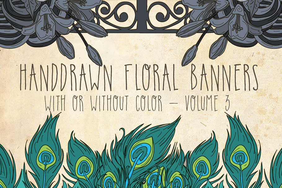 Handdrawn Floral Banners Volume 3 in Illustrations - product preview 8