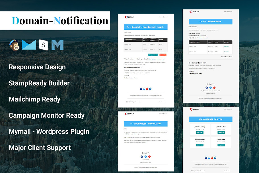 Domain - Notification Email Template in Mailchimp Templates - product preview 8