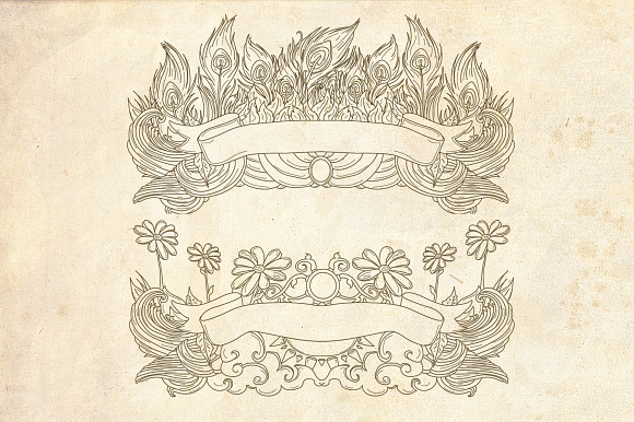 Handdrawn Floral Banners Volume 3 in Illustrations - product preview 3