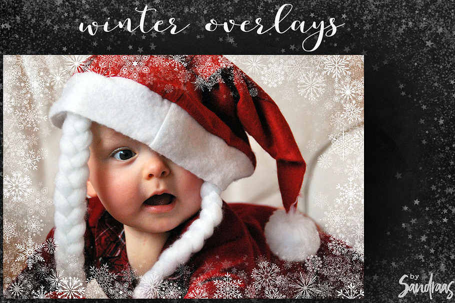 Snow overlays, photo frame overlays in Photoshop Layer Styles - product preview 8