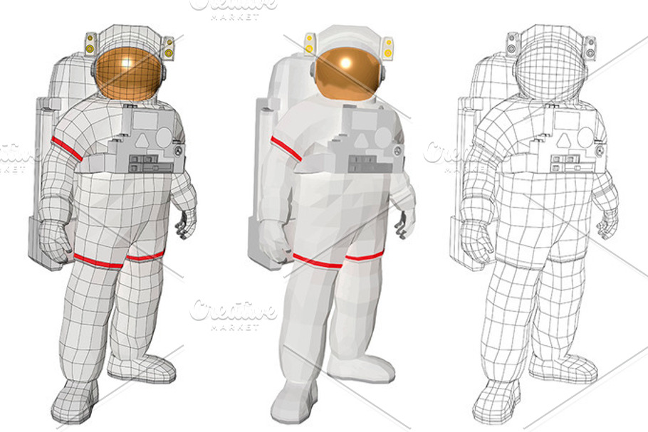 Astronaut in space suite standing