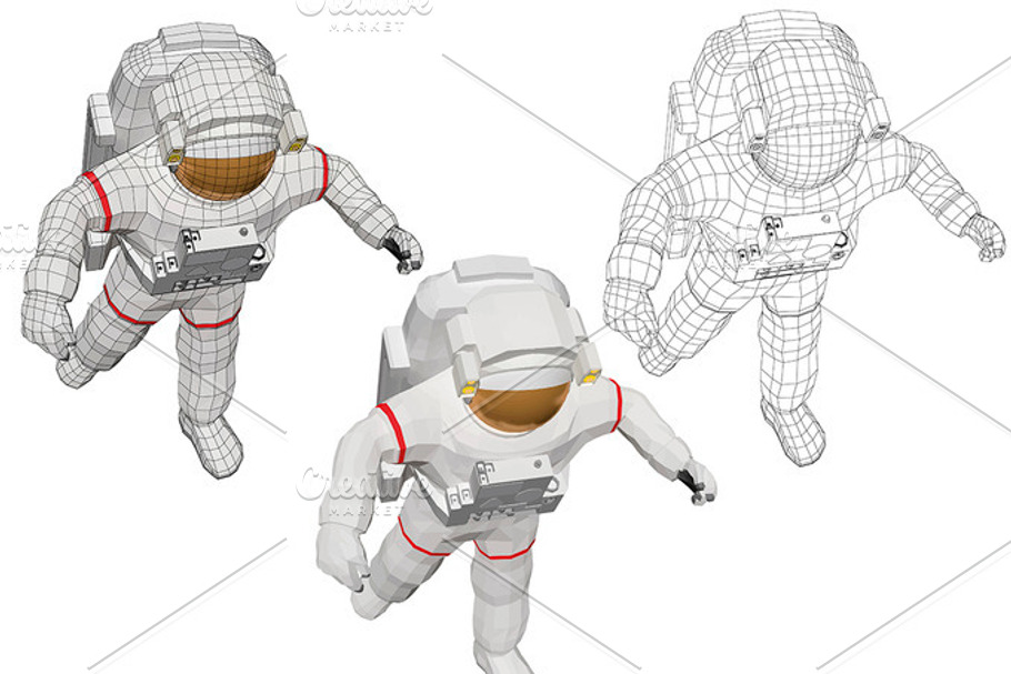 Astronaut floating in the space