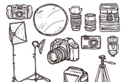 Vintage and modern camera icons