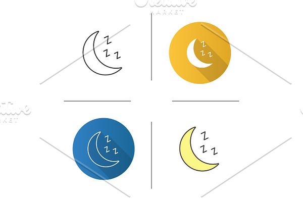 Moon with zzz symbol icon