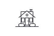 simple house vector line icon, sign, illustration on background, editable strokes
