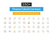 250+ Finance Colored Line Icons