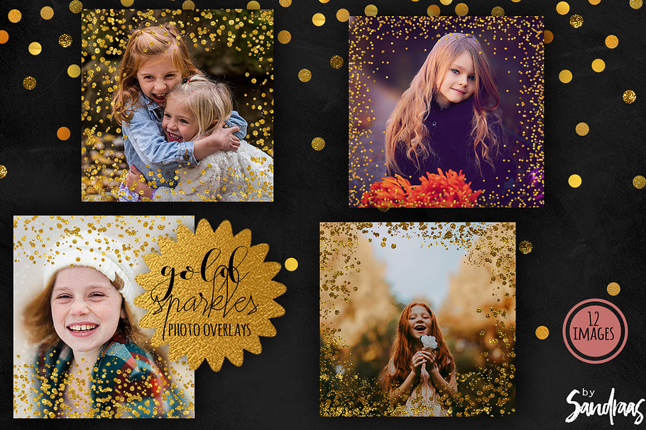 Gold and sparkles photo overlays in Photoshop Layer Styles - product preview 8