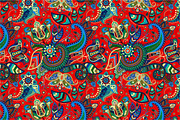 Red seamless Paisley pattern