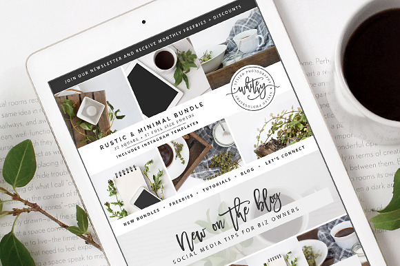 Rustic & Minimal Styled Stock Bundle in Product Mockups - product preview 1