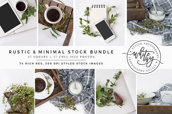 Rustic & Minimal Styled Stock Bundle in Product Mockups - product preview 2