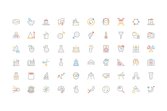 150+ Science Colored Line Icons in Icons - product preview 1