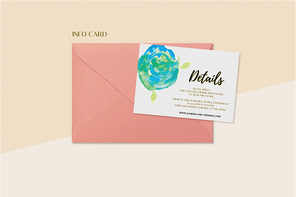 Floral Wedding Invitation Set in Wedding Templates - product preview 3