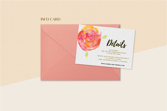 Floral Wedding Invitation Set in Wedding Templates - product preview 4