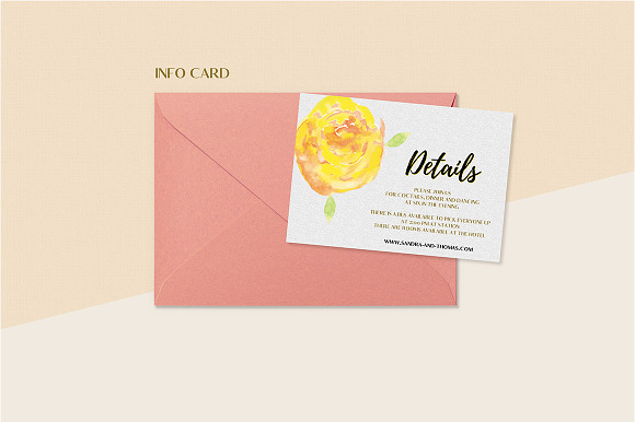 Floral Wedding Invitation Set in Wedding Templates - product preview 5