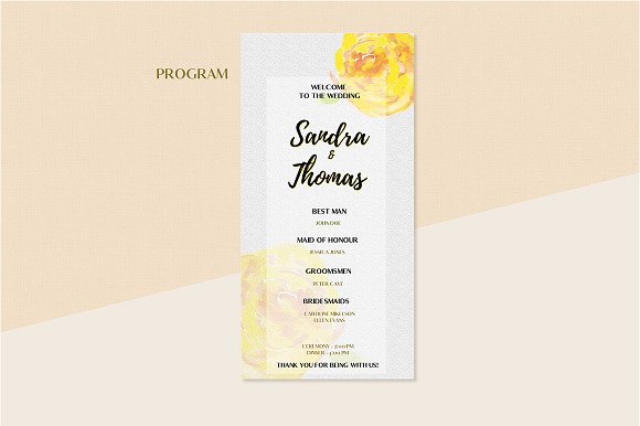 Floral Wedding Invitation Set in Wedding Templates - product preview 6