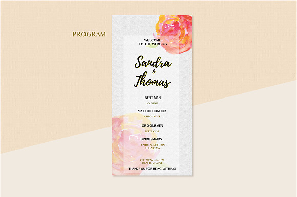 Floral Wedding Invitation Set in Wedding Templates - product preview 7
