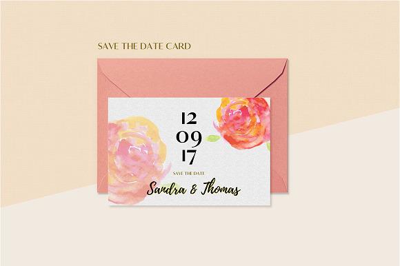 Floral Wedding Invitation Set in Wedding Templates - product preview 21