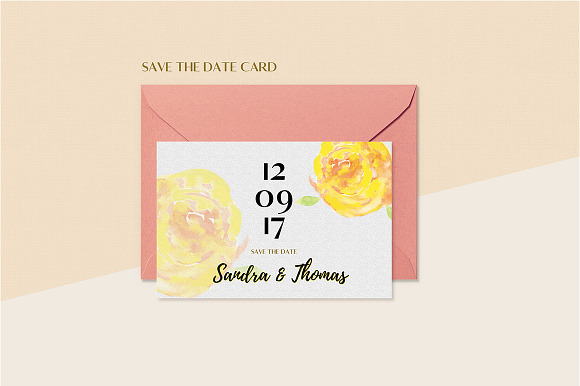 Floral Wedding Invitation Set in Wedding Templates - product preview 22